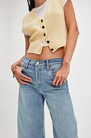 RE/DONE Mid-Rise Wide-Leg Cropped Jeans