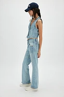 RE/DONE Mid-Rise Kick Flare Solid Jeans