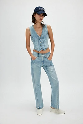 RE/DONE Mid-Rise Kick Flare Solid Jeans