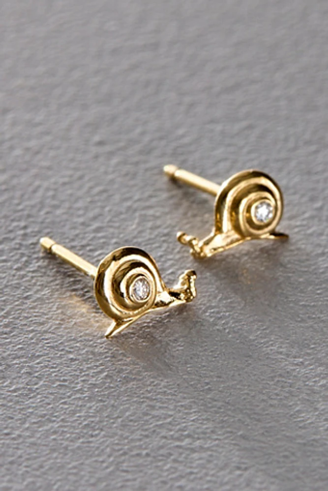 Maura Green Mini Snail Studs