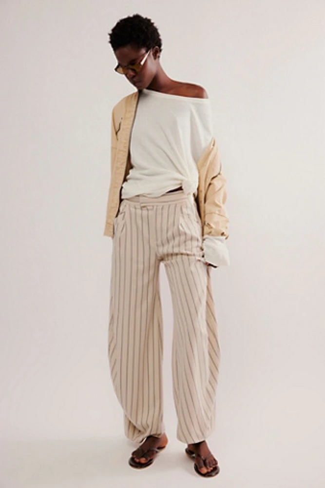 Tegan Striped Barrel Trousers