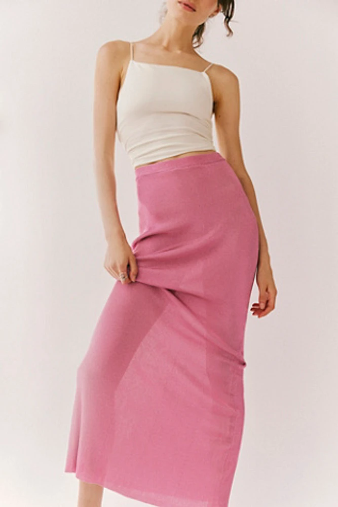 SER.O.YA Harmony Metallic Knit Maxi Skirt