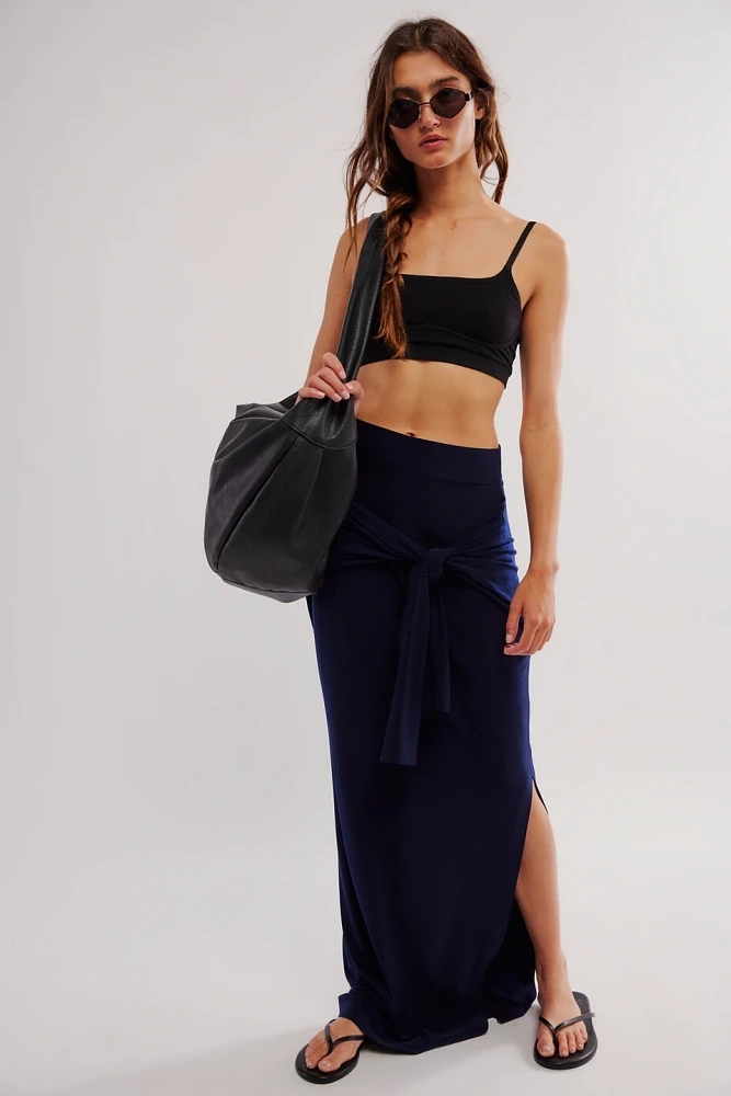 Norma Kamali All One Side Slit Maxi Skirt