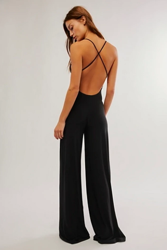 Norma Kamali Low-Back Slip Jumpsuit