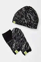 AMPHIPOD Reflective Run Glove & Beanie Set