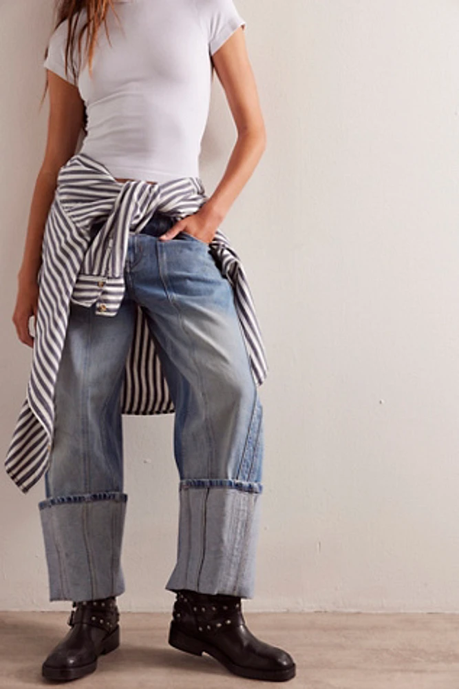 We The Free Olsen Cuffed Crop Barrel Jeans