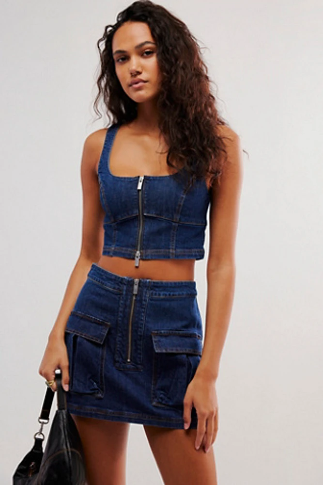 Amanda Uprichard Violet Denim Skort Set