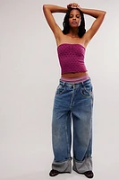 Eyelet Seamless Tube Top