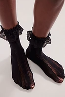 Mini Bow Sheer Ruffle Crew Socks