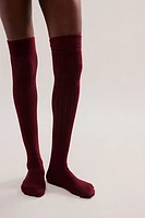 Ribbed Thigh High Socks