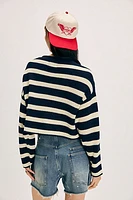 Denimist Cropped Stripe Relaxed Sweater