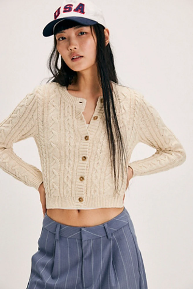 Denimist Cable Shrunken Cardigan