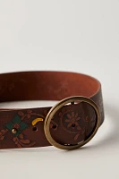 Pressed Flowers Painted Belt