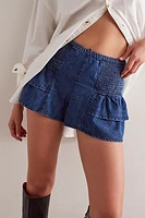 We The Free Alani Pull-On Chambray Shorts