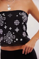 Poppy Embroidered Tube Top