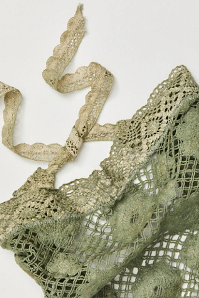 Curried Myrrh Clover Crochet Hair Scarf | Pacific City display picture 3