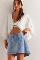 We The Free Pencil Me Denim Mini Skirt