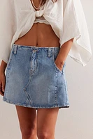 We The Free Pencil Me Denim Mini Skirt