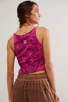 Tie Dye Heart Cropped Rib Tank