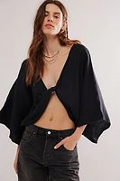 Linen Twist Front Crop Pullover