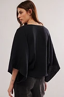 Linen Twist Front Crop Pullover
