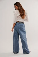 Dr. Collectors Pleated Wide-Leg Jeans