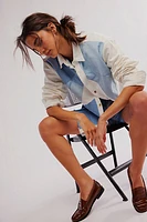 Tricia Fix Pieced Denim Shirt