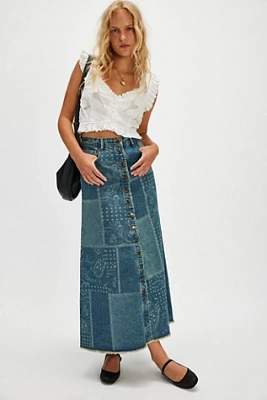 Spell Road Trip Denim Maxi Skirt