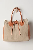 Lin And Leather Tote