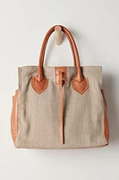 Lin And Leather Tote