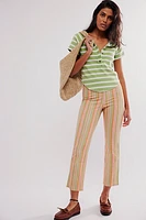 My Feelings Stripe Slim Flare Crop Pants