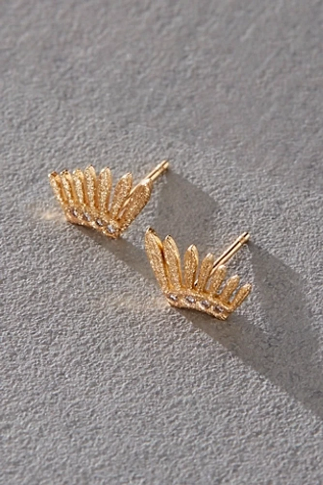 Acanthus 14k Gold Arc Studs