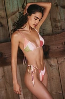 Peony Ruched Channel String Bikini Bottoms