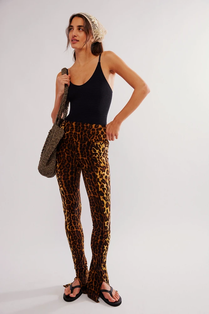 Norma Kamali Leopard Spat Leggings