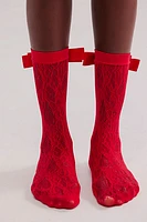 Lace Rear Bow Socks