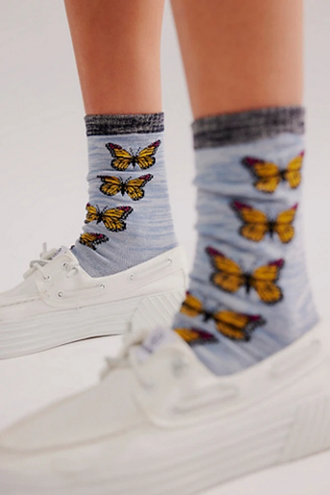 Monarch Butterfly Crew Socks