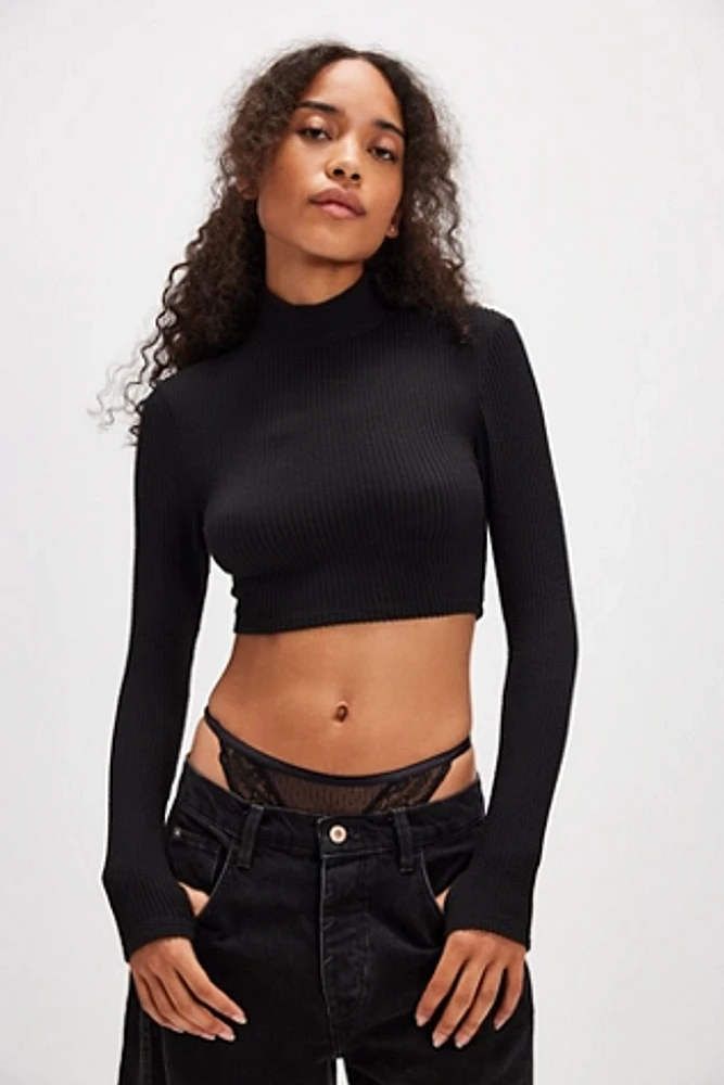 Ribbon Knit Mock-Neck Layer