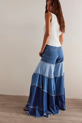 We The Free Dreamscape Tiered Wide-Leg Jeans