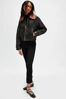 Teddy Collar Leather Jacket