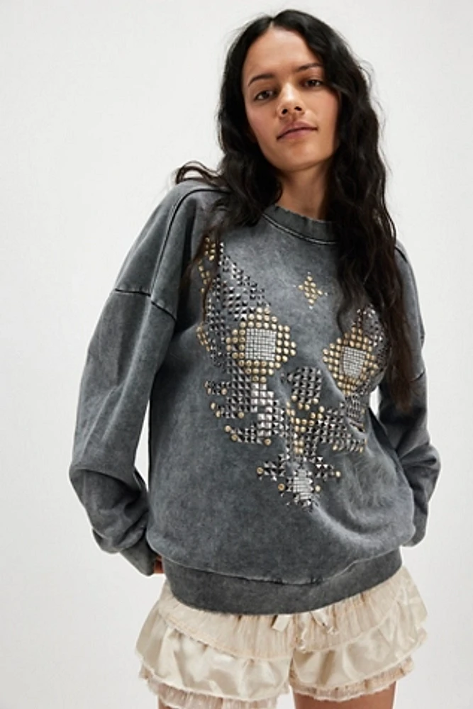 OneTeaspoon Studded Eagle Retro Pullover