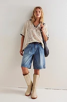 We The Free Rue Denim Long Shorts