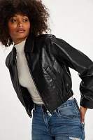 AGOLDE x Shoreditch Ski Club Essie Leather Cropped Jacket