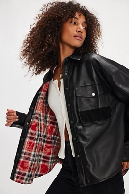 OneTeaspoon Daria Leather Flannel Shacket