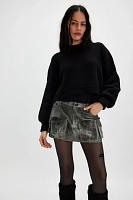 OneTeaspoon Sloane Leather Cargo Mini Skirt