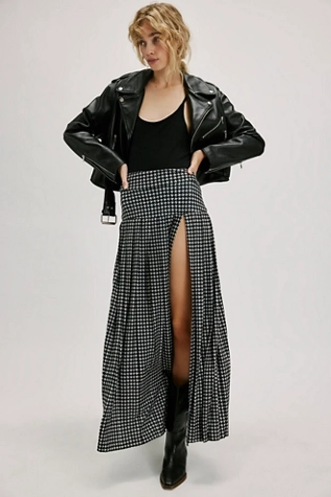 Norma Kamali Pleated Long Skirt With Slit