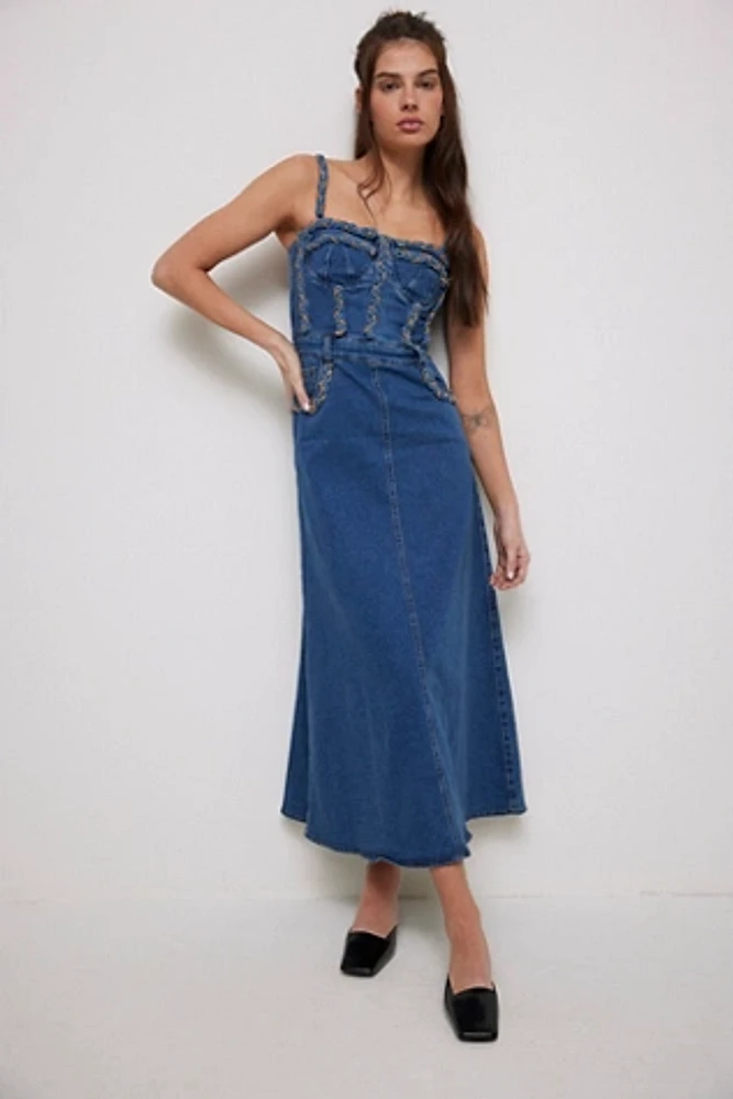 PatBO Braided Denim Midi