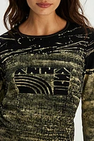 Anna Sui Micro Ribbed Long-Sleeve Tee