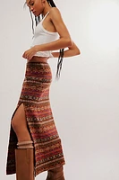 Anna Sui Knit Slit Maxi Skirt