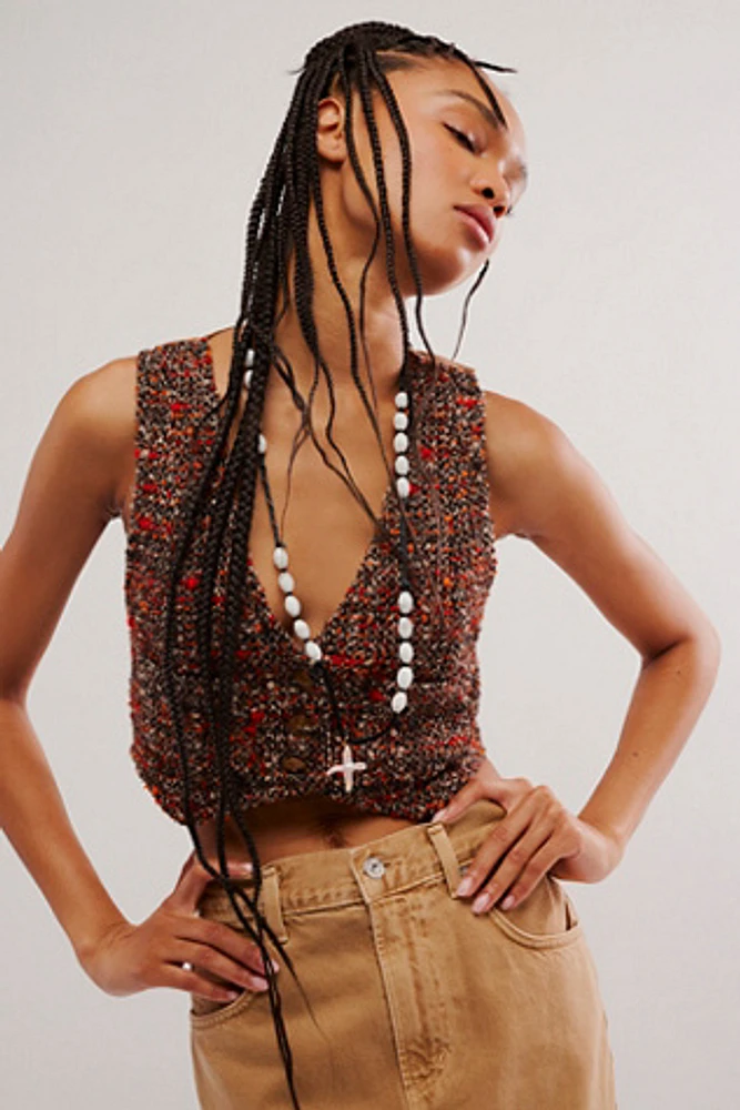 Anna Sui Cinnamon Tweed Vest