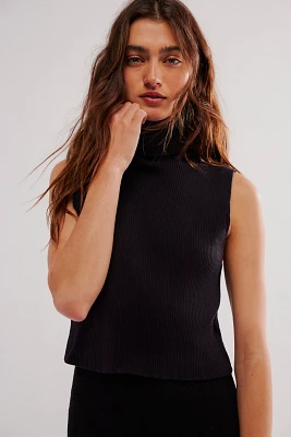 Sleeveless Rib Turtleneck